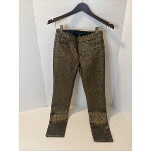 Banana Republic Metallic Gold SLOAN Trouser Ankle Pants Size 00 Fancy Party
